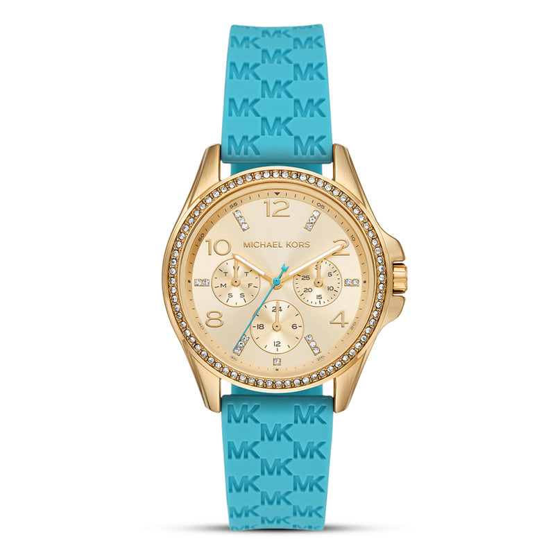 Michael Kors Mini Pilot Pavé Gold Tone Dial Ladies Watch | MK7374