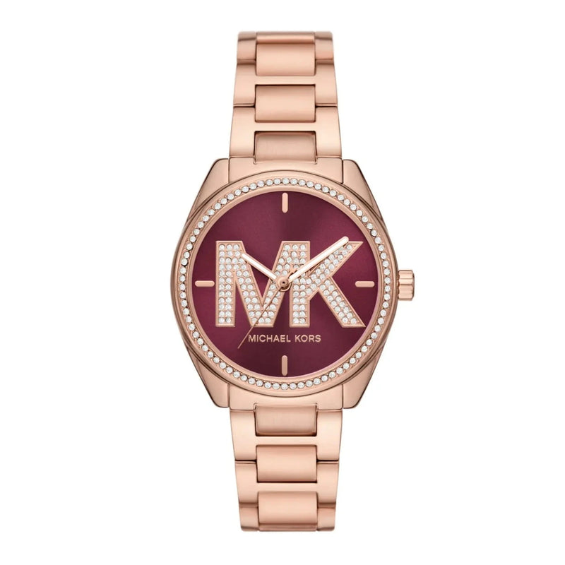 Michael Kors Janelle Rose Gold Tone Red Dial Women's Watch| MK7382