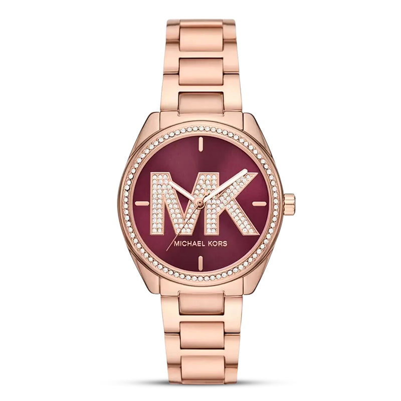 Michael Kors Janelle Rose Gold Tone Red Dial Women's Watch| MK7382