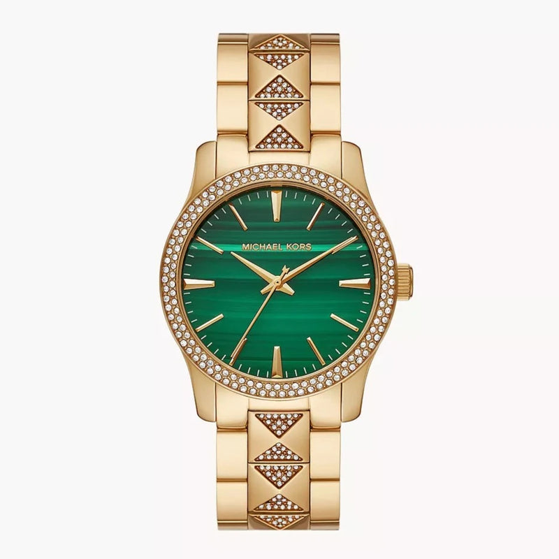 Michael Kors Runway Gold ToneGreen Dial Women's Watch| MK7390