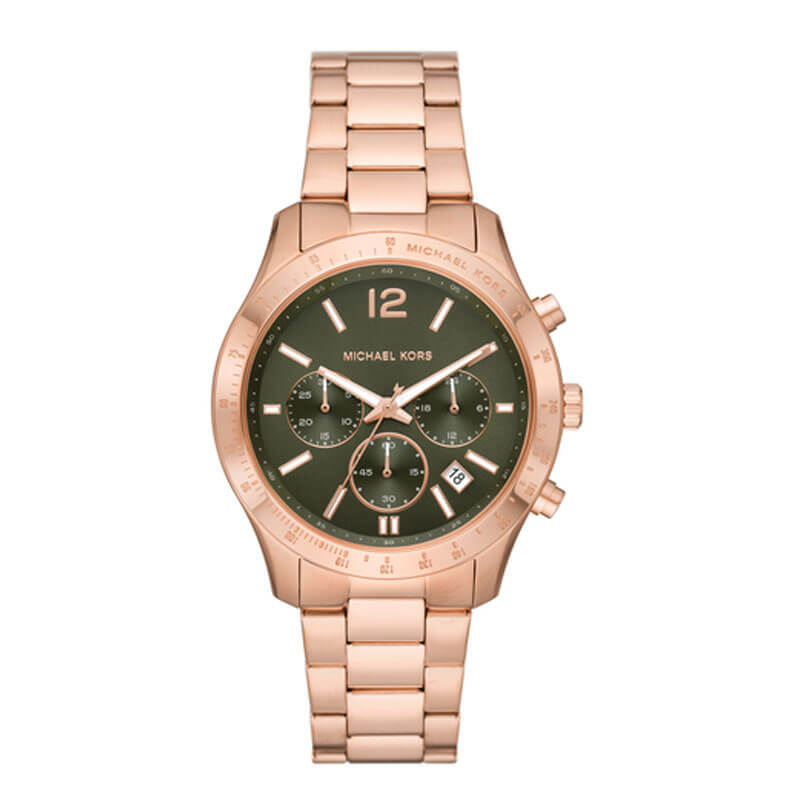 Michael Kors Parker Rose Gold Tone Green Dial Women's Watch| MK7412