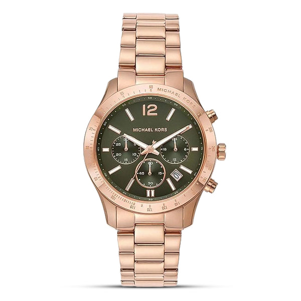 Michael Kors Parker Rose Gold Tone Green Dial Women's Watch| MK7412