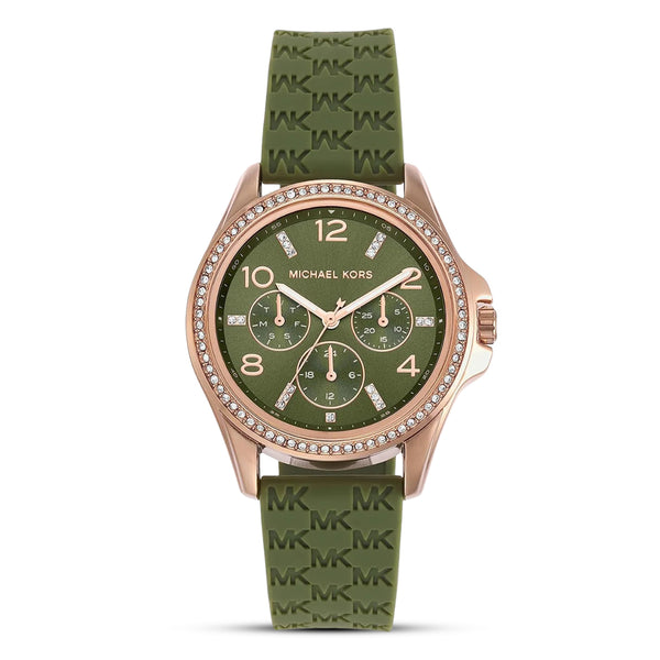 Michael Kors Mini Pilot Pavé Green Dial Ladies Watch | MK7421