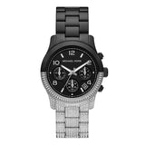 Michael Kors Runway Pave Chronograph Black Dial Ladies Watch | MK7433