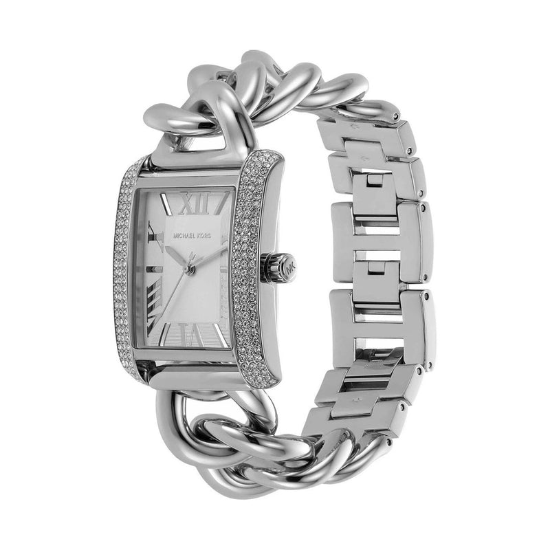 Michael Kors Emery Pavé Curb Silver Dial Ladies Watch | MK7438