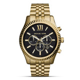 Michael Kors Lexington Black Dial Gold-Tone Men's Watch| MK8286