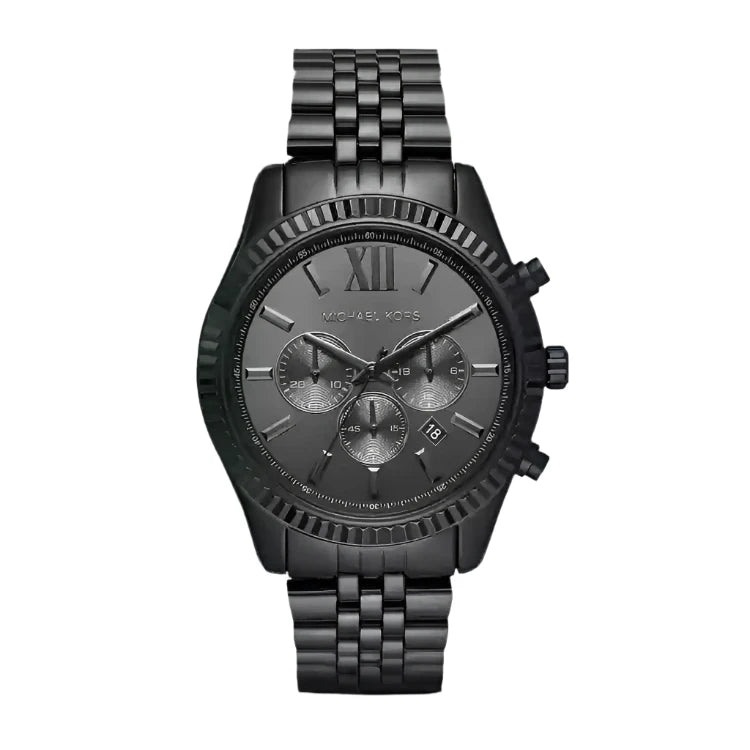 Michael Kors Lexington Black Dial Stainless Steel Men's Watch| MK8591