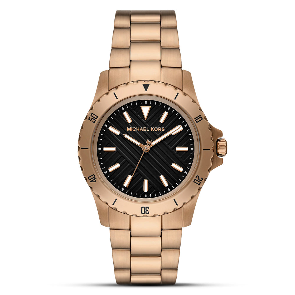 Michael Kors Everest Rose Gold Tone Black Dial Men's Watch | MK9140
