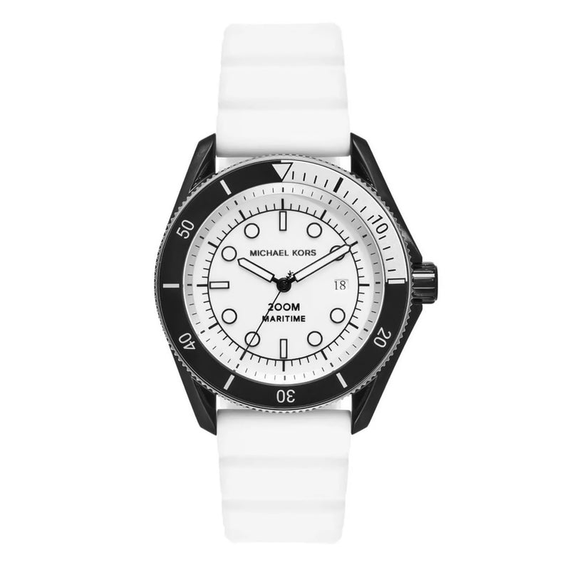 Michael Kors Maritime White Dial Silicone Band Men's Watch | MK9159