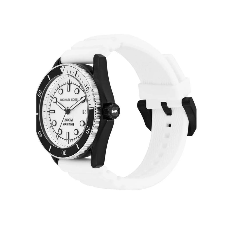 Michael Kors Maritime White Dial Silicone Band Men's Watch | MK9159