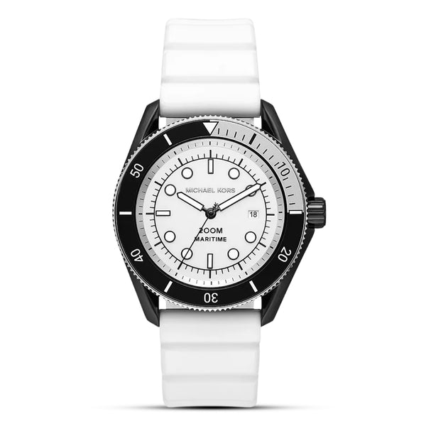 Michael Kors Maritime White Dial Silicone Band Men's Watch | MK9159