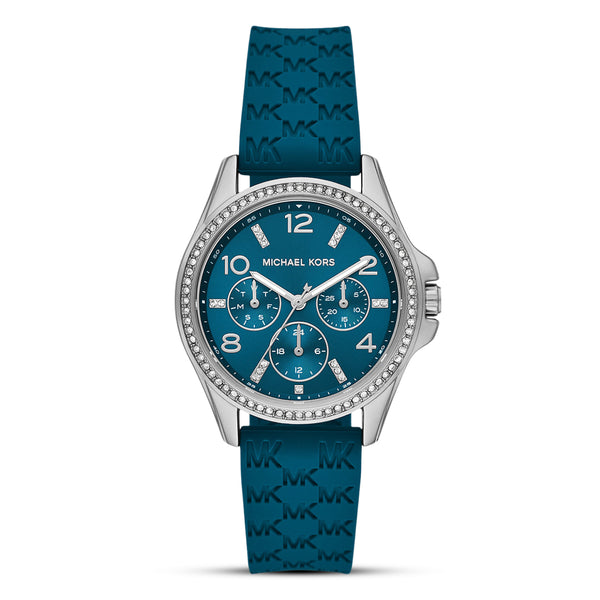 Michael Kors Mini Pilot Pavé Blue Dial Ladies Watch | MKO1004