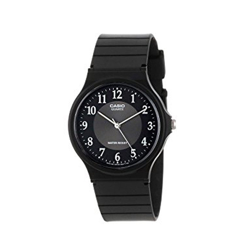 Casio Analogue Black Dial Resin Strap Unisex Watch| MQ-24-1B3LDF