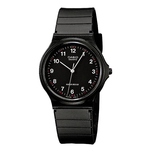 Casio Analogue Black Dial Resin Strap Unisex Watch| MQ-24-1BLDF