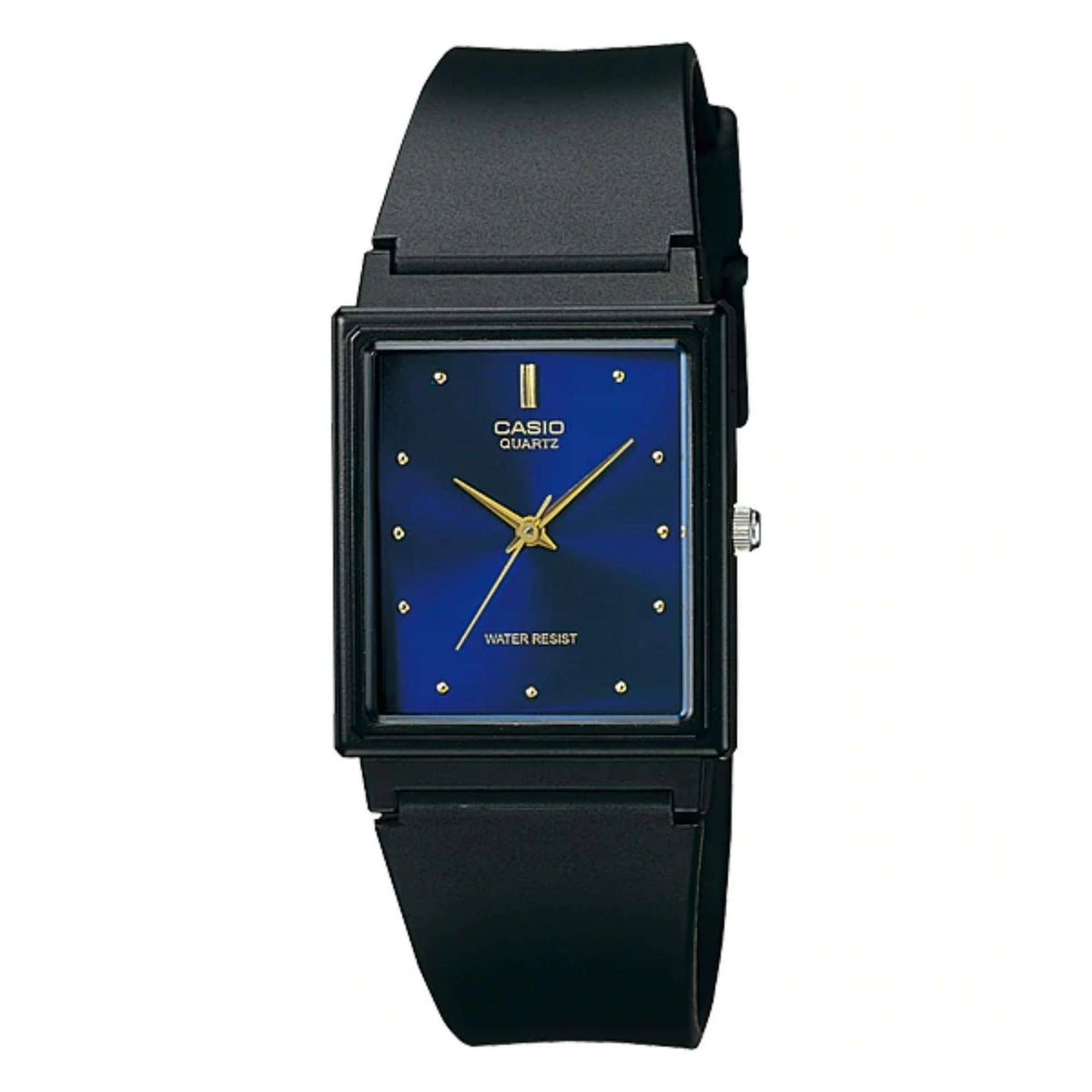 Casio Rectangular Analogue Blue Dial Resin Strap Unisex Watch| MQ-38-2