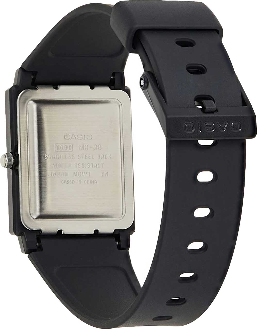 Casio Rectangular Analogue Black Dial Resin Strap Unisex Watch| MQ-38-1ADF