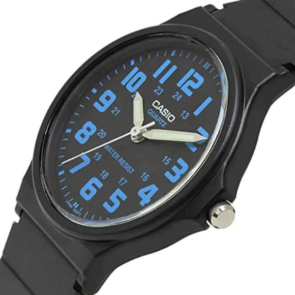 Casio Analogue Black/Blue Dial Resin Strap Unisex Watch| MQ-71-2BDF