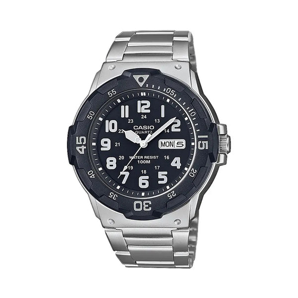 CASIO NEO BLACK DIAL STAINLESS STEEL MEN'S WATCH | MRW-200HD-1BVDF