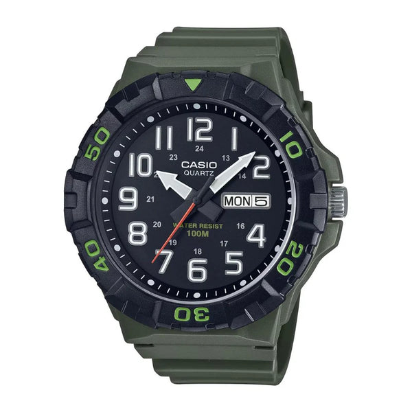 Casio Youth Analogue Green Resin Men's Watch| MRW-210H-3AVDF