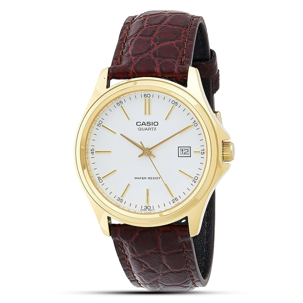Casio Enticer White Dial Leather Strap Watch | MTP-1183Q-7ADF