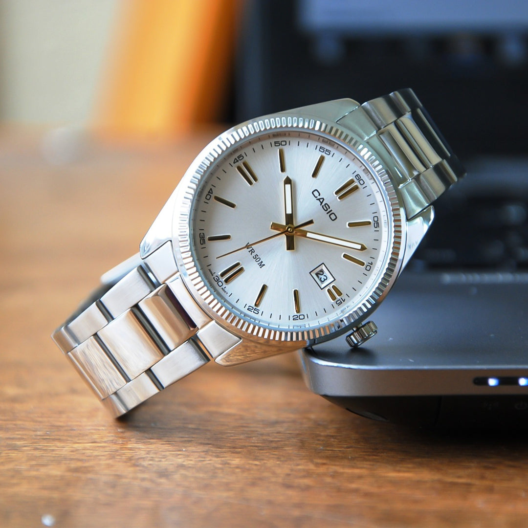 Casio Enticer Date White Dial Men's Watch | MTP-1302D-7A1VDF