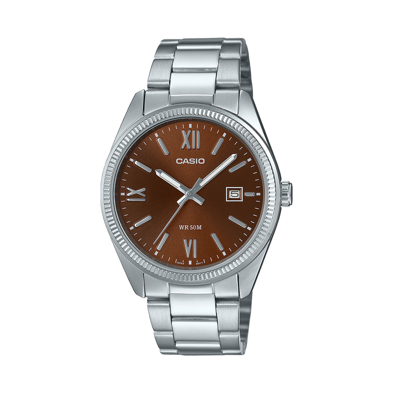 Casio Brown Dial Stainless Steel Couple Watch | MTP/LTP-1302DD-5AVDF