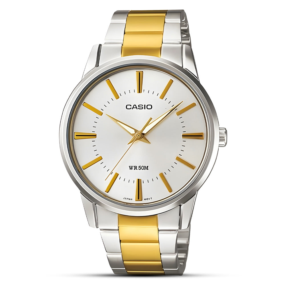 Casio Two Tone White Dial Men's Watch MTP-1303SG-7AVDF