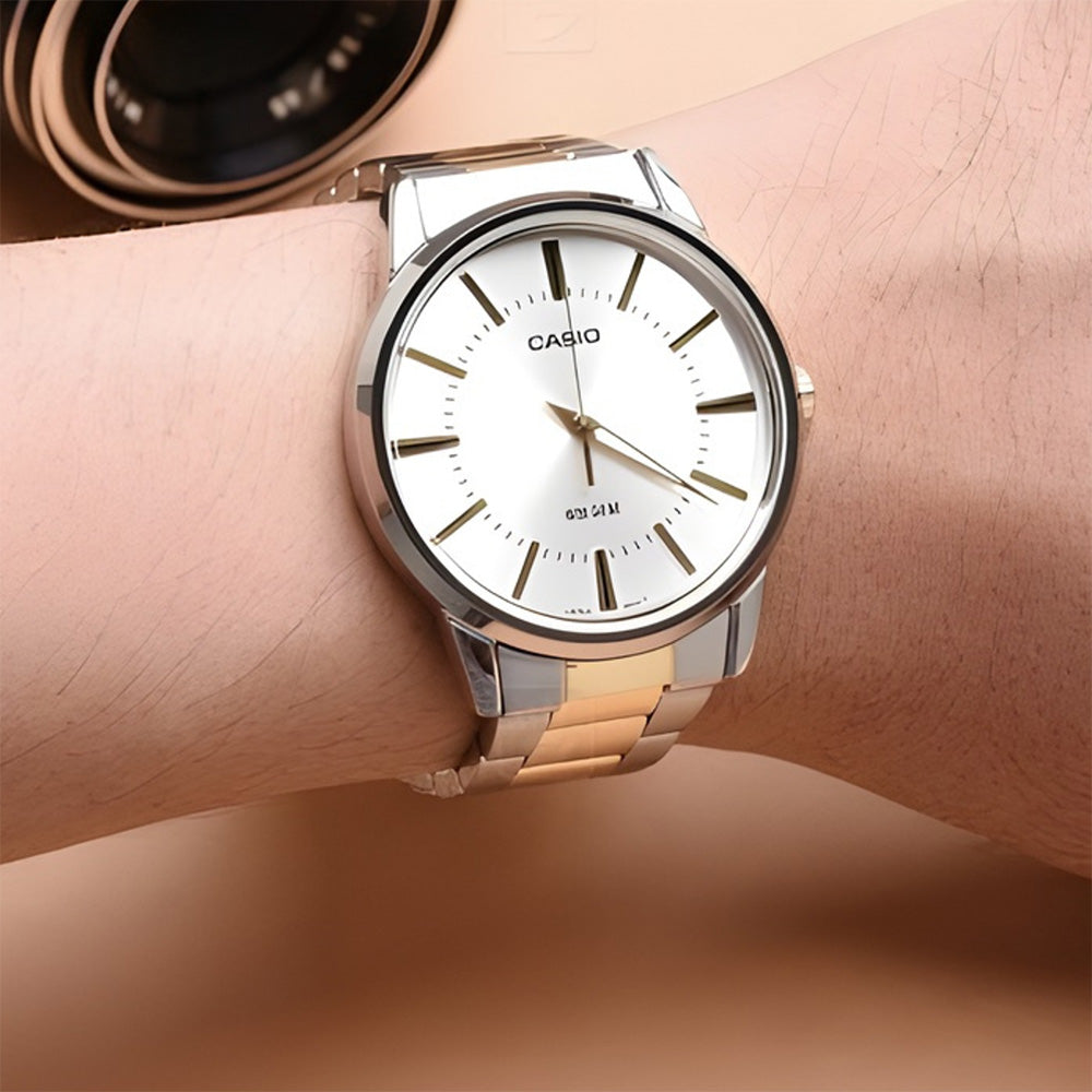 Casio Two Tone White Dial Men's Watch MTP-1303SG-7AVDF