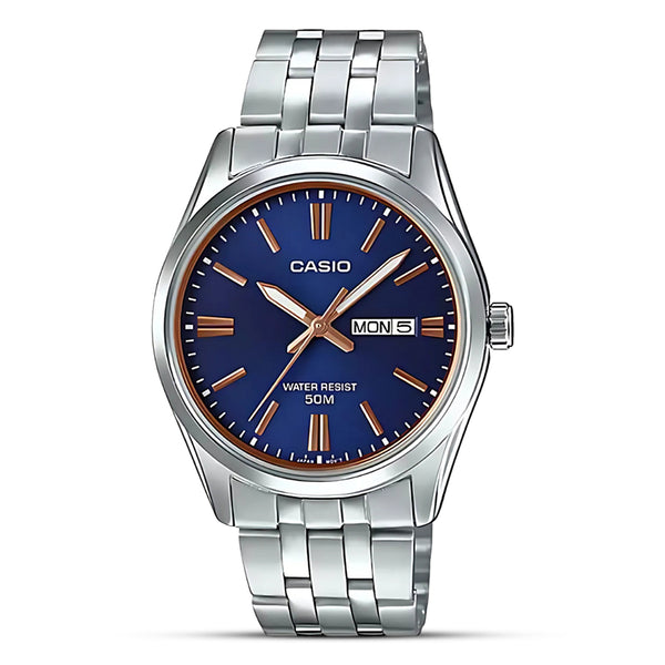 Casio Enticer Day-Date Blue Dial Men's Watch| MTP-1335D-2A2VDF