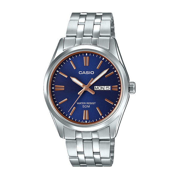 Casio Enticer Day-Date Blue Dial Men's Watch| MTP-1335D-2A2VDF