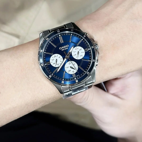Casio Sporty Multifunction Blue Dial Men's Watch | MTP-1374D-2A3VDF