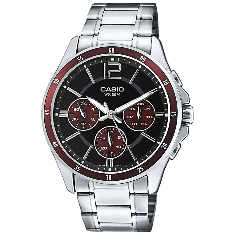 Casio Enticer Black Chronograph Men's Watch| MTP-1374D-5AVDF