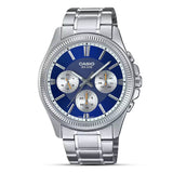 CASIO ENTICER CHRONOGRAPH DEEP BLUE DIAL STAINLESS STEEL MEN'S WATCH | MTP-1375D-2A1VDF