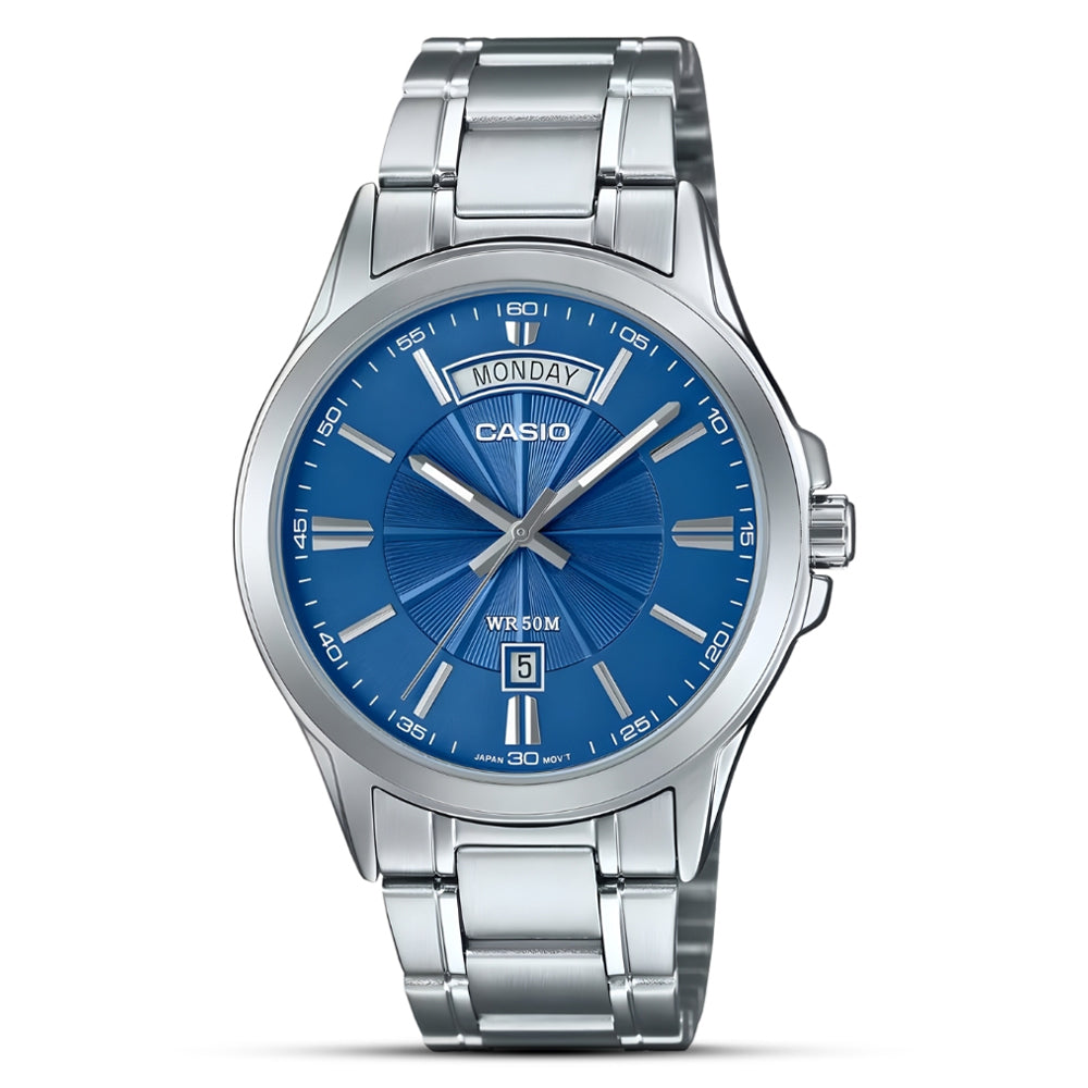 Casio Enticer Day-Date Blue Dial Men's Watch MTP-1381D-2AVDF
