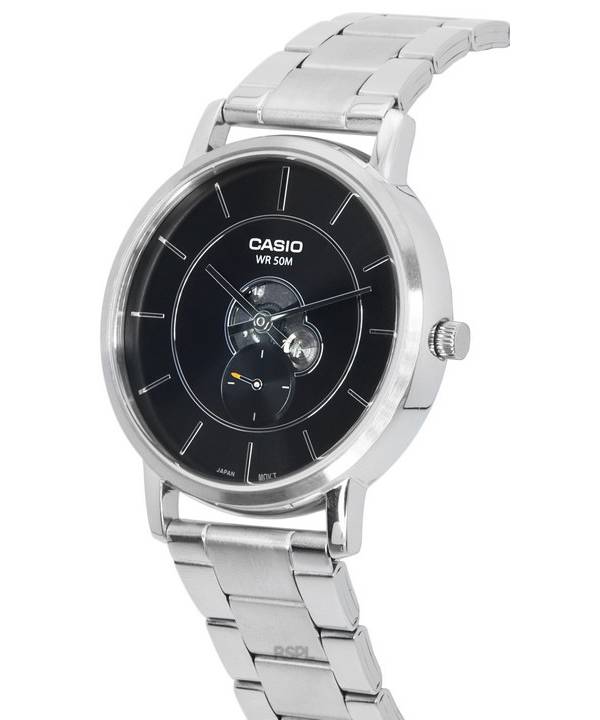 Casio Open Heart Black Dial Stainless Steel Watch | MTP-B130D-1AVDF