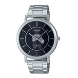 Casio Open Heart Black Dial Stainless Steel Watch | MTP-B130D-1AVDF