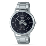 Casio Open Heart Black Dial Stainless Steel Watch  | MTP-B130D-1AVDF