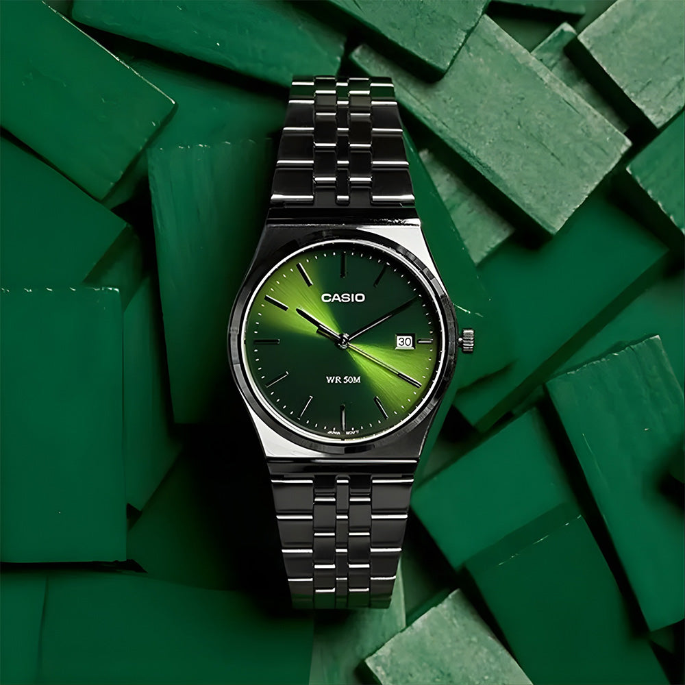 Casio Vintage Green Dial Bracelet Men's Watch MTP-B145D-3AVDF