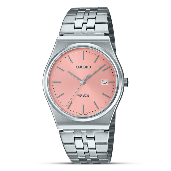 Casio Vintage Light Pink Dial Bracelet Men's Watch| MTP-B145D-4AVDF