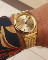 Casio Vintage Gold Dial Bracelet Men's Watch| MTP-B145G-9AVDF