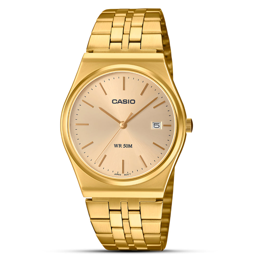Casio Vintage Gold Dial Bracelet Men's Watch| MTP-B145G-9AVDF