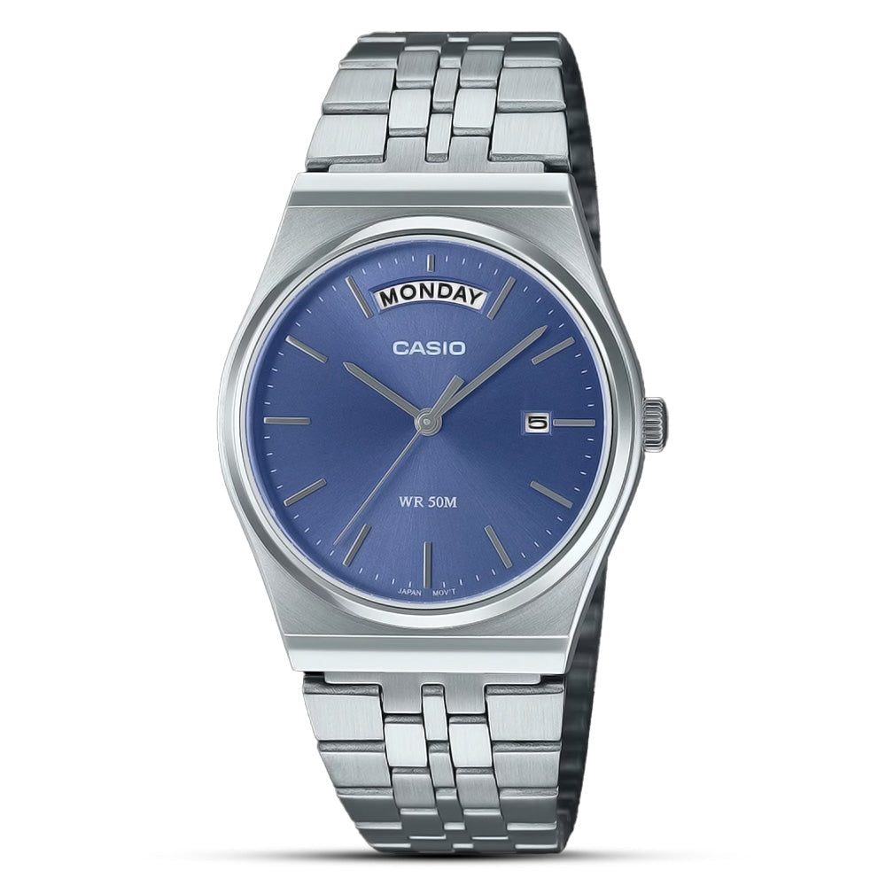CASIO STANDARD BLUE DUAL TIME MENS WATCH MTP-B146D-2AVDF
