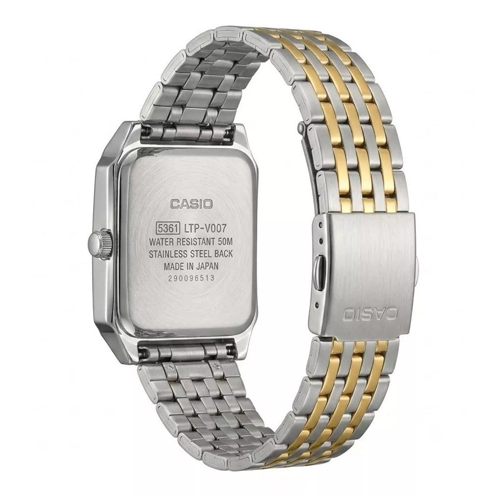 CASIO RECTANGLE DIAL TWO TONE MEN'S WATCH MTP-B190SG-9BVDF