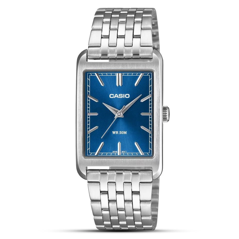 CASIO RECTANGLE BLUE DIAL MEN'S WATCH MTP-B215D-2AVDF