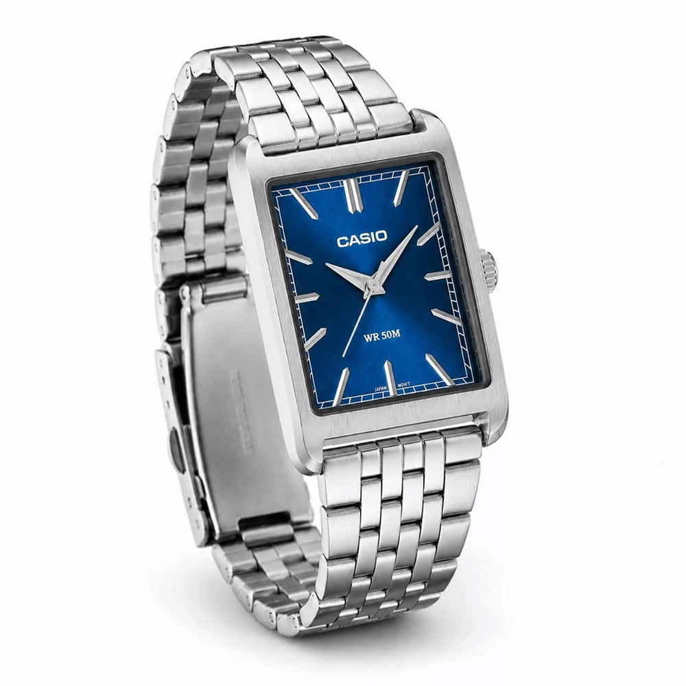CASIO RECTANGLE BLUE DIAL MEN'S WATCH MTP-B215D-2AVDF