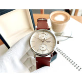 Casio Enticer Silver Dial Brown Leather Strap Watch| MTP-B310L-9AVDF