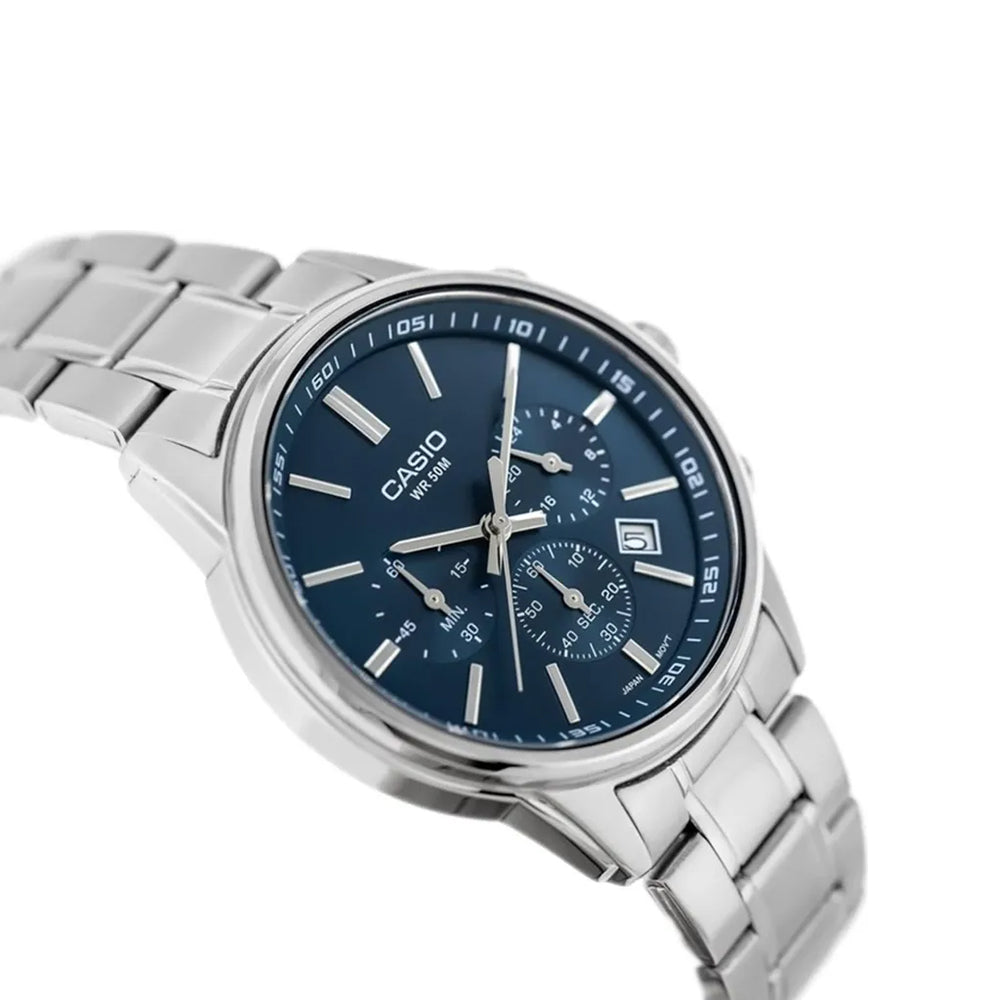 Casio Enticer Chronograph Blue Dial Men's Watch | MTP-E515D-2A1VDF