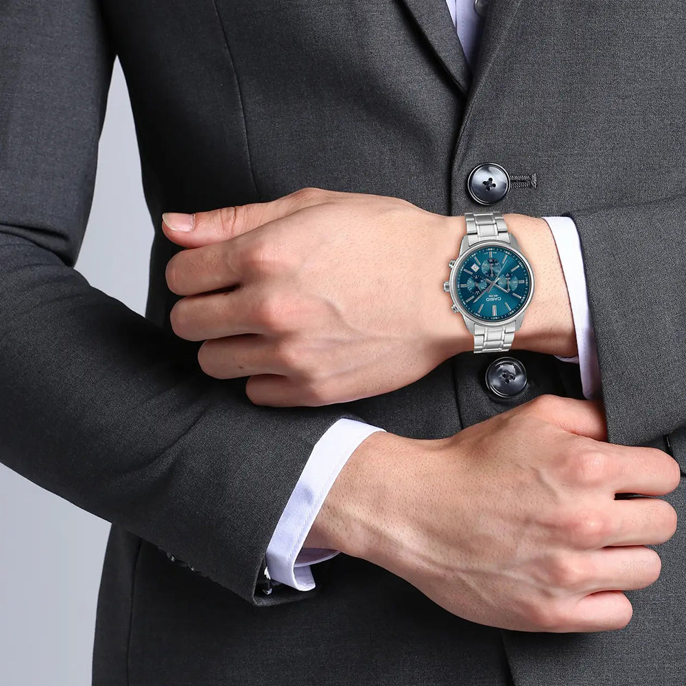 Casio Enticer Chronograph Blue Dial Men's Watch | MTP-E515D-2A1VDF
