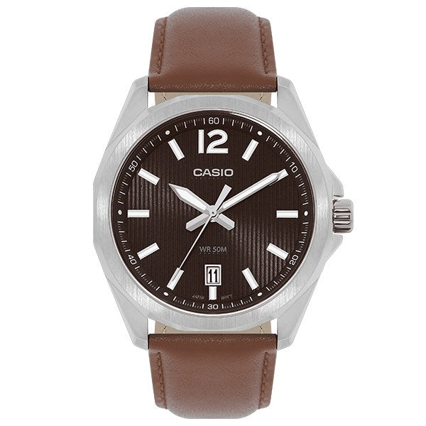 Casio Enticer Brown Dial Leather Strap Mens Watch MTP-E725L-5AVDF
