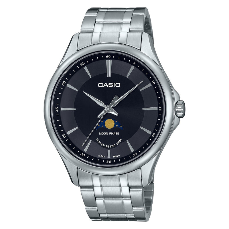 Casio Moon Phase Stainless Steel Men's Watch MTP-M100D-1AVDF